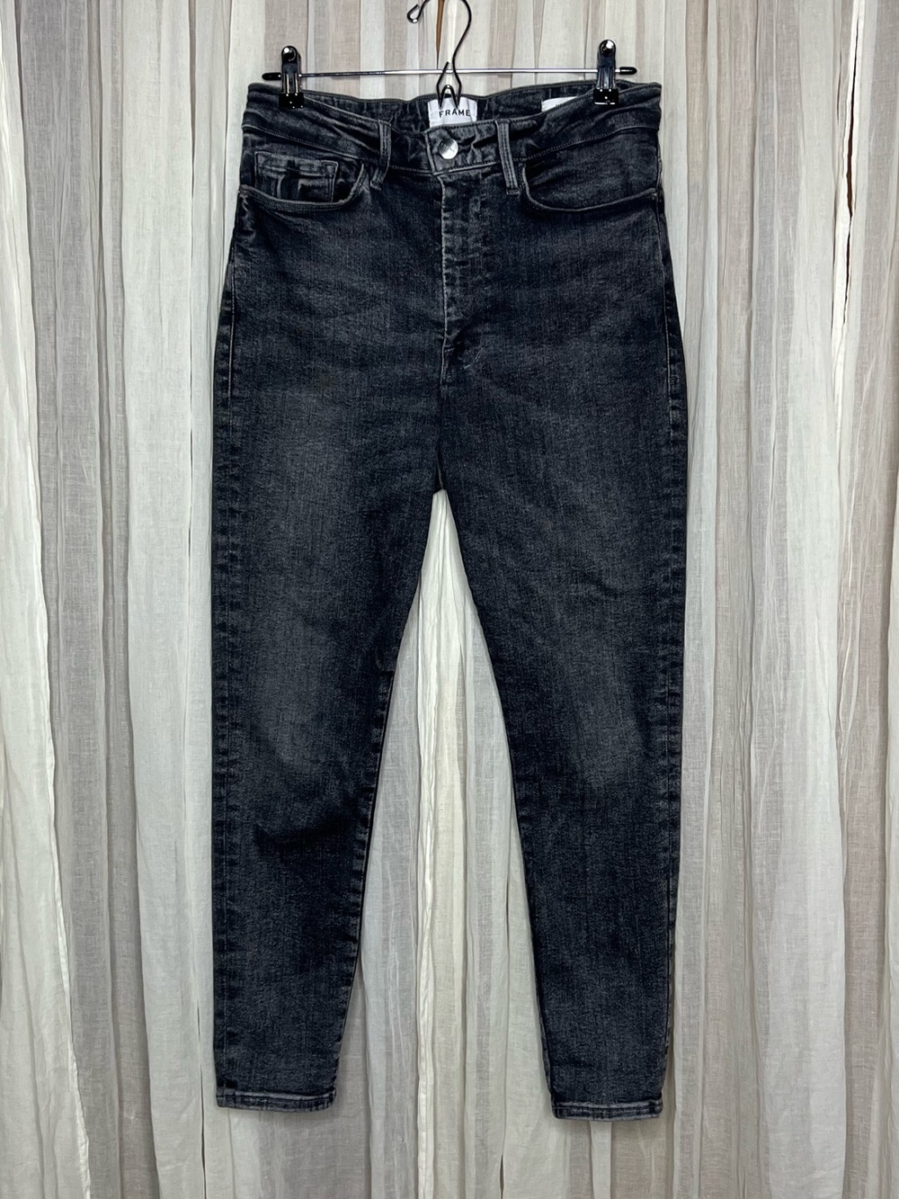 FRAME Dark Gray Le One Skinny Crop Jeans - Picture 2 of 6
